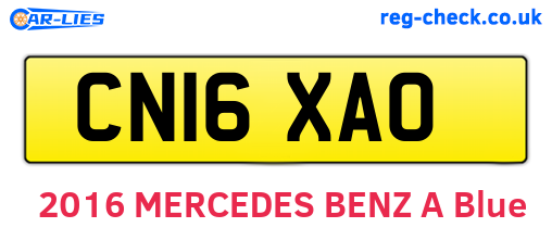 CN16XAO are the vehicle registration plates.