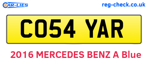 CO54YAR are the vehicle registration plates.
