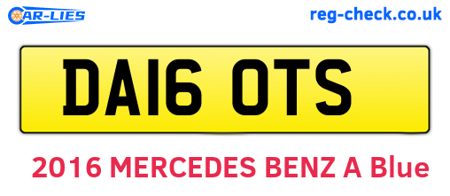 DA16OTS are the vehicle registration plates.