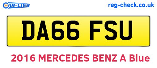 DA66FSU are the vehicle registration plates.