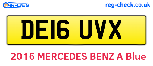 DE16UVX are the vehicle registration plates.