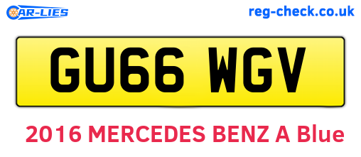 GU66WGV are the vehicle registration plates.
