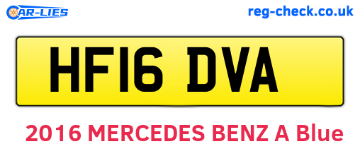 HF16DVA are the vehicle registration plates.