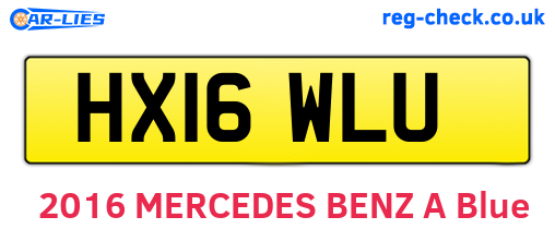 HX16WLU are the vehicle registration plates.