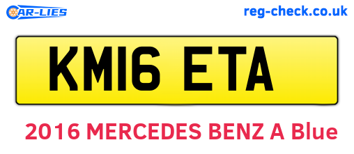 KM16ETA are the vehicle registration plates.