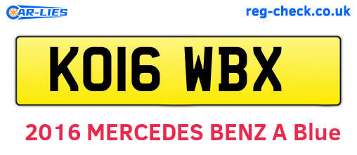 KO16WBX are the vehicle registration plates.