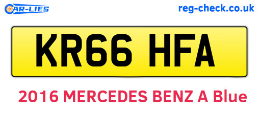 KR66HFA are the vehicle registration plates.