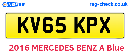 KV65KPX are the vehicle registration plates.