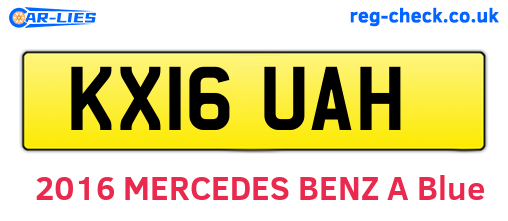 KX16UAH are the vehicle registration plates.