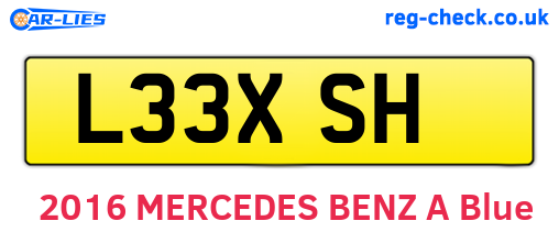 L33XSH are the vehicle registration plates.