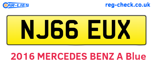 NJ66EUX are the vehicle registration plates.
