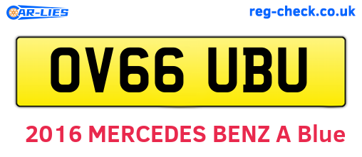 OV66UBU are the vehicle registration plates.