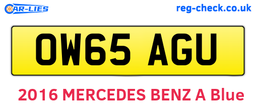 OW65AGU are the vehicle registration plates.