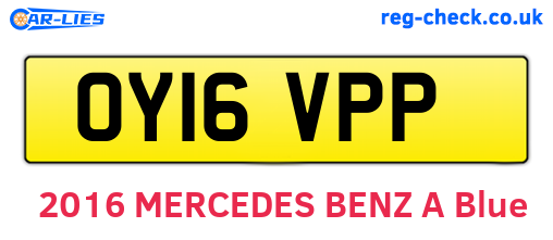 OY16VPP are the vehicle registration plates.