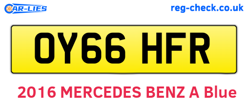 OY66HFR are the vehicle registration plates.