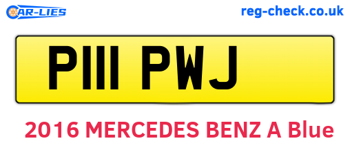 P111PWJ are the vehicle registration plates.