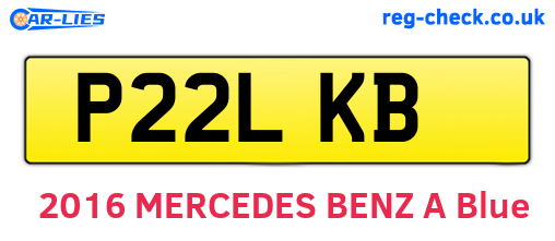 P22LKB are the vehicle registration plates.