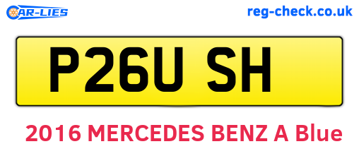 P26USH are the vehicle registration plates.