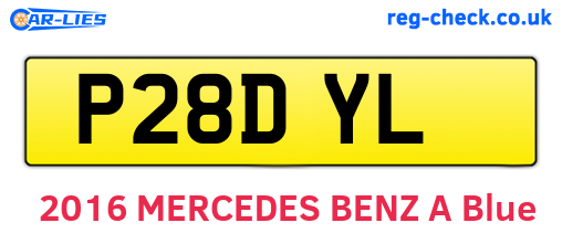 P28DYL are the vehicle registration plates.