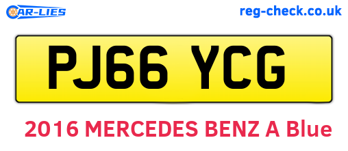 PJ66YCG are the vehicle registration plates.