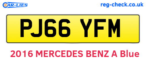 PJ66YFM are the vehicle registration plates.