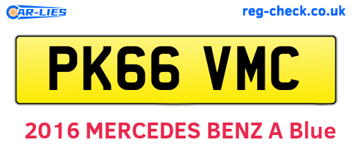 PK66VMC are the vehicle registration plates.