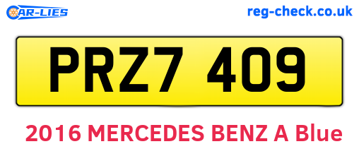 PRZ7409 are the vehicle registration plates.