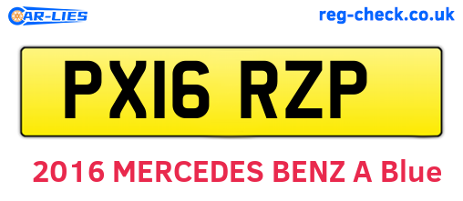 PX16RZP are the vehicle registration plates.
