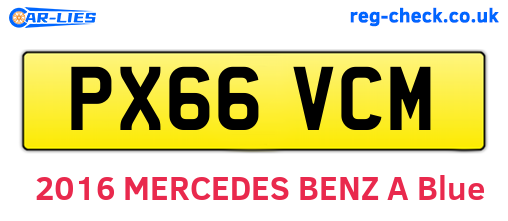 PX66VCM are the vehicle registration plates.