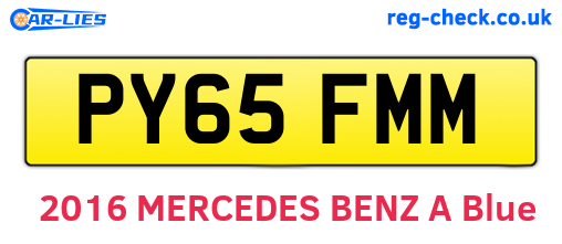 PY65FMM are the vehicle registration plates.