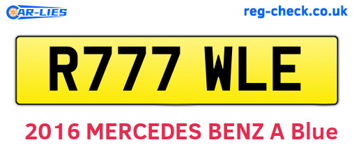 R777WLE are the vehicle registration plates.
