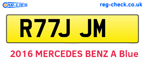 R77JJM are the vehicle registration plates.