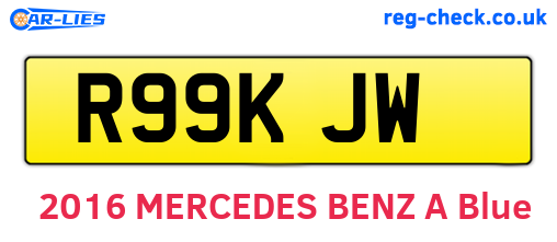R99KJW are the vehicle registration plates.