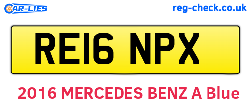 RE16NPX are the vehicle registration plates.