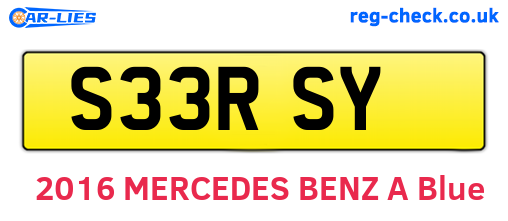 S33RSY are the vehicle registration plates.