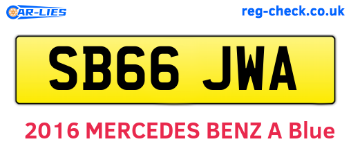 SB66JWA are the vehicle registration plates.