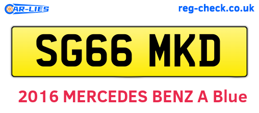 SG66MKD are the vehicle registration plates.