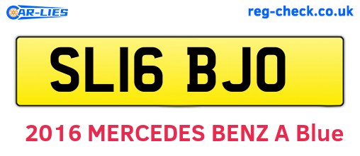 SL16BJO are the vehicle registration plates.