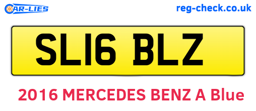 SL16BLZ are the vehicle registration plates.