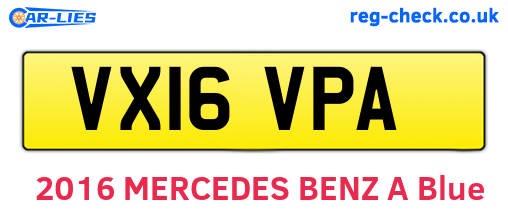 VX16VPA are the vehicle registration plates.
