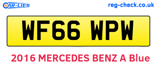WF66WPW are the vehicle registration plates.