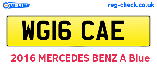 WG16CAE are the vehicle registration plates.