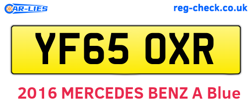 YF65OXR are the vehicle registration plates.