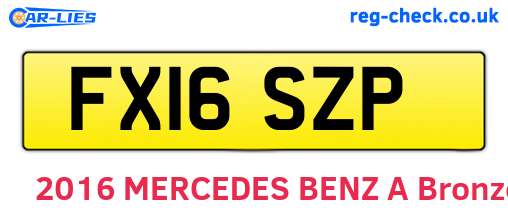 FX16SZP are the vehicle registration plates.