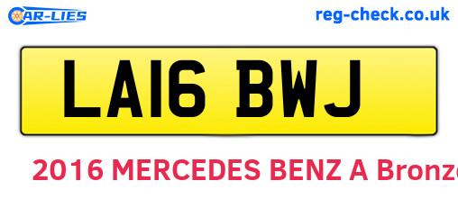 LA16BWJ are the vehicle registration plates.