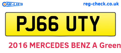 PJ66UTY are the vehicle registration plates.