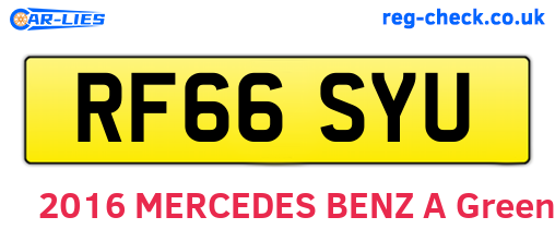 RF66SYU are the vehicle registration plates.