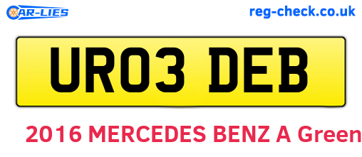 UR03DEB are the vehicle registration plates.