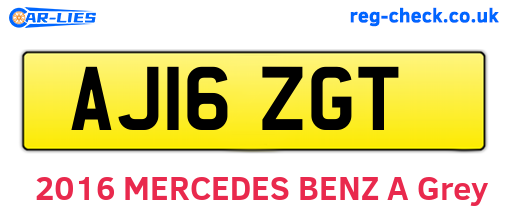 AJ16ZGT are the vehicle registration plates.