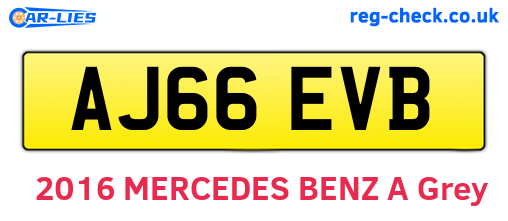 AJ66EVB are the vehicle registration plates.